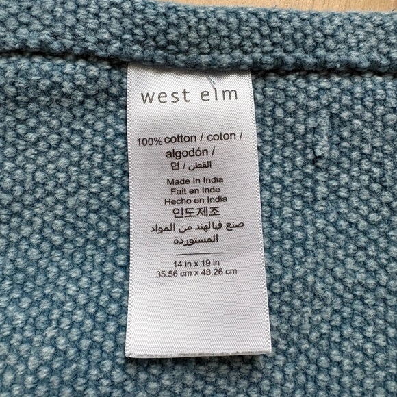 Set of 4 West Elm Textured Canvas Placemats - Blue Bird - Picture 3 of 5